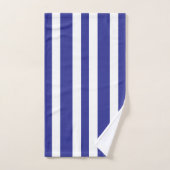 Light Deep Blue White Stripes  Badhandtuch Set (Handtuch)