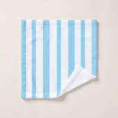Light Deep Blue White Stripes  Badhandtuch Set (Waschlappen)