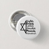 Light Dreidel Latke Kanish Menorah Hanukkah Button (Vorne & Hinten)