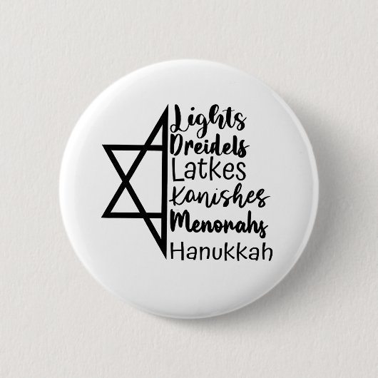 Light Dreidel Latke Kanish Menorah Hanukkah Button (Vorderseite)