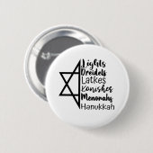 Light Dreidel Latke Kanish Menorah Hanukkah Button (Vorne & Hinten)