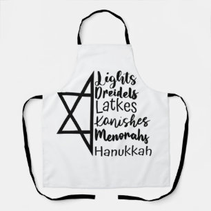 Light Dreidel Latke Kanish Menorah Hanukkah Schürze