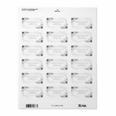 Light Dusty Blue Blush Pink Gold Floral Adresse Adressaufkleber (Vorne)