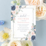 Light Dusty Blue Blush Pink Gold Floral Dusche Einladung<br><div class="desc">So hübsch!! Mit diesem trendig dustig blauen und rot-rosa grünen Aquarell-Blumendesign mit handgeschriebener Schrifttyp und Imitaten Goldstaub schaffen Sie die perfekte Brautdusche-Einladung. Copyright Elegant Invites,  alle Rechte vorbehalten.</div>
