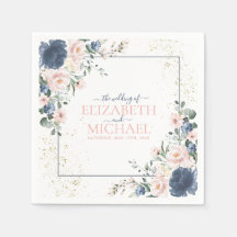 Light Dusty Blue Blush Pink Gold Floral Wedding