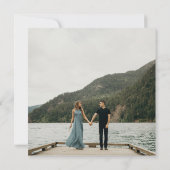 Light Dusty Blue Burgundy Foto Square Einladung (Rückseite)