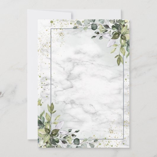 Light Dusty Blue Eucalyptus Greenery Succulent Einladung (Rückseite)