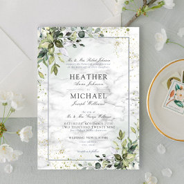 Light Dusty Blue Eucalyptus Greenery Succulent Inv Einladung