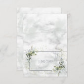 Light Dusty Blue Eucalyptus Sukkuline Platzkarte RSVP Karte (Vorne/Hinten)