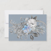 Light Dusty Blue Floral Calligraphy Watercolor RSVP Karte (Rückseite)