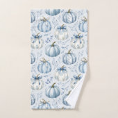 Light Dusty Blue Pumpkin Pattern - Badetuch Set (Handtuch)