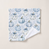 Light Dusty Blue Pumpkin Pattern - Badetuch Set (Waschlappen)