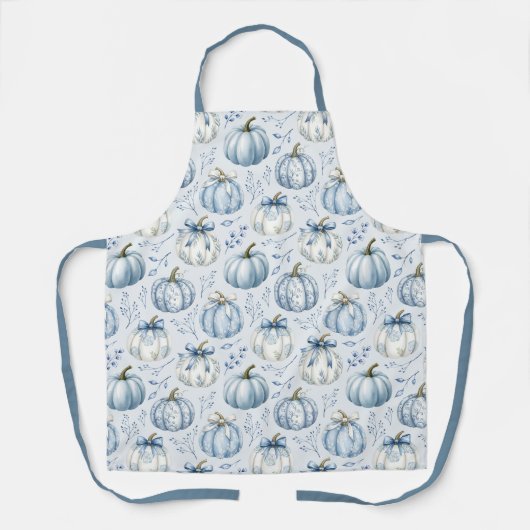 Light Dusty Blue Pumpkin Pattern - Schürze (Vorderseite)