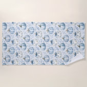 Light Dusty Blue Pumpkin Pattern - Strandtuch (Vorderseite)