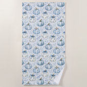 Light Dusty Blue Pumpkin Pattern - Strandtuch (Vorderseite)