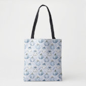 Light Dusty Blue Pumpkin Pattern - Tote Bag Tasche (Vorderseite)