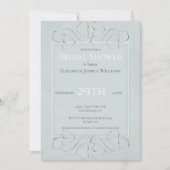 Light Dusty Blue Romantic Brautparty Einladung (Vorderseite)