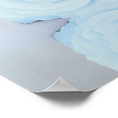 Light Dusty Blue Rose Alphabetic Seekarte Poster (Ecke)