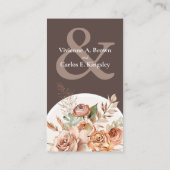 Light Earth Tone Floral Boho Wedding RSVP QR Card Visitenkarte (Rückseite)