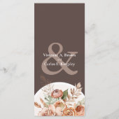 Light Earth Tone Floral Rustic Boho Wedding Menu Programm (Rückseite)