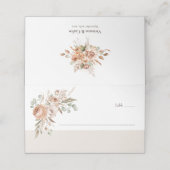 Light Earth Tone Floral Rustic Boho Wedding Platzkarte (Außenseite Aufgefaltet)
