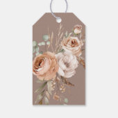 Light Earth Tone Floral Rustic Wedding Vielen Dank Geschenkanhänger (Rückseite)