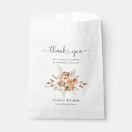Light Earth Tone Floral Rustic Wedding Vielen Dank Geschenktütchen