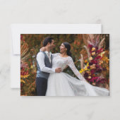 Light Earth Tone Rustic Boho Floral Wedding Foto Dankeskarte (Rückseite)