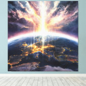 *~* Light Earth World Cosmic AP70 Liebe Leinwanddruck (Insitu (Holzboden))