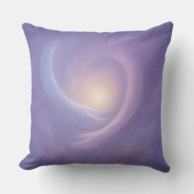 Light Embrace Lavender Abstract Energy Kissen (Vorderseite)