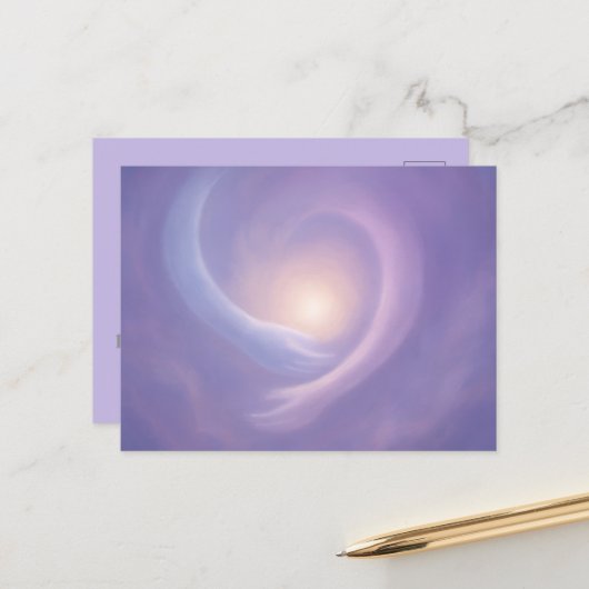 Light Embrace Soothing Lavender Energy Postkarte (Vorderseite/Rückseite Beispiel)