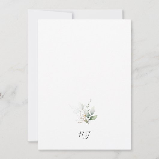 Light Eukalyptus Glow Gold Graduation Party Einladung (Rückseite)