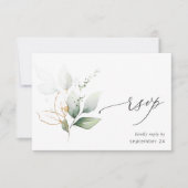 Light Eukalyptus Glow Gold w Meal RSVP Card 2 (Vorderseite)