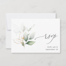 Light Eukalyptus Glow Gold w Meal RSVP Card 2