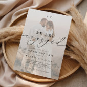 Light Faded Fading Photo Monogram Engagement Party Einladung