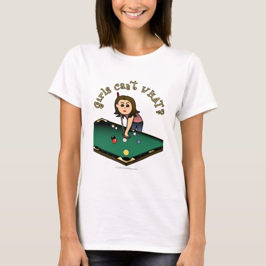 Light Female Billiard Player T-Shirt (Vorderseite)