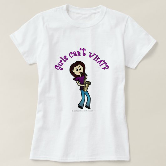 Light Female Saxophon Player T-Shirt (Design vorne)