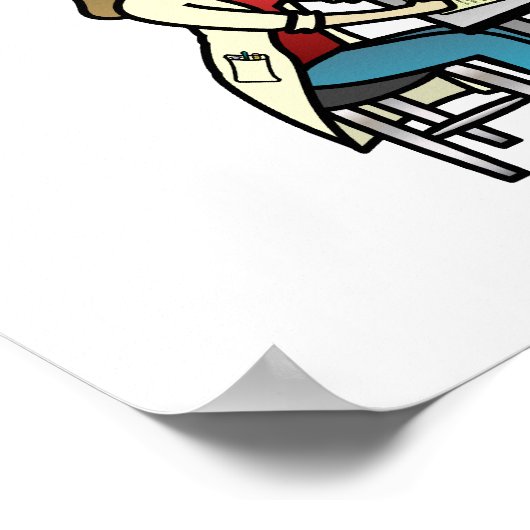 Light Female Scientist Poster (Ecke)