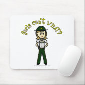 Light Female Sheriff in Green Uniform Mousepad (Mit Mouse)