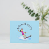 Light Female Water Skier Postkarte (Stehend Vorderseite)