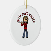 Light Femme Flute Player Keramik Ornament (Rechts)