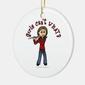 Light Femme Flute Player Keramik Ornament (Links)