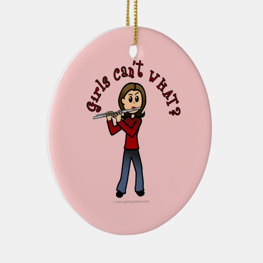 Light Femme Flute Player Keramikornament (Rechts)