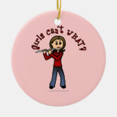 Light Femme Flute Player Keramikornament (Vorne)