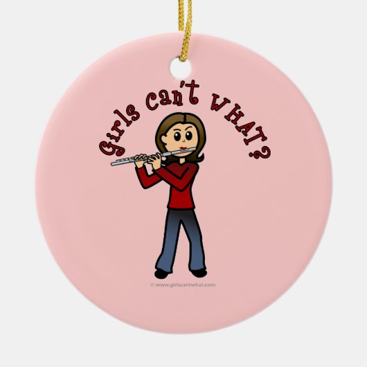 Light Femme Flute Player Keramikornament (Vorne)