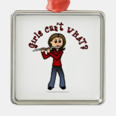 Light Femme Flute Player Ornament Aus Metall (Vorne)