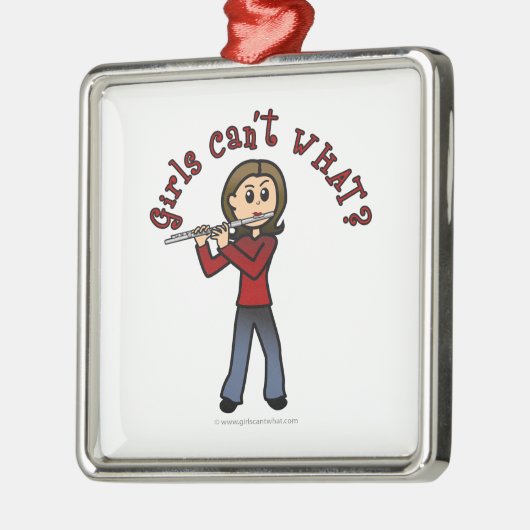 Light Femme Flute Player Ornament Aus Metall (Links)