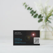 Light Flachs QR Biomedical Business Card Visitenkarte (Stehend Vorderseite)