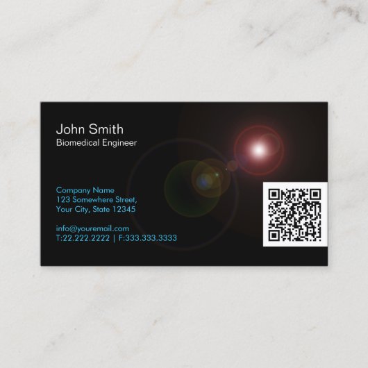 Light Flachs QR Biomedical Business Card Visitenkarte (Vorderseite)