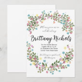 Light Floral Bridal Dusche Einladung (Vorne/Hinten)